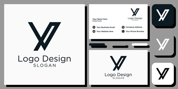 elegante letra inicial alfabeto fuente serif moderna combinación abstracta con plantilla de tarjeta de visita