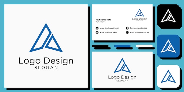 elegante letra inicial alfabeto fuente serif moderna combinación abstracta con plantilla de tarjeta de visita
