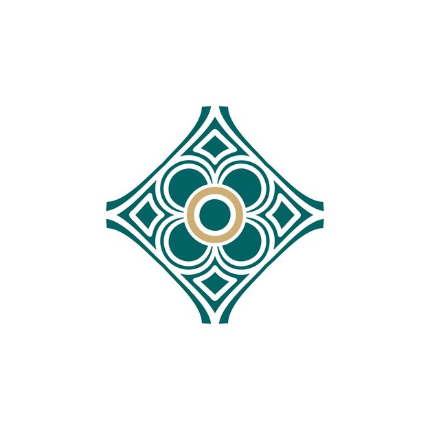 elegante letra inicial O logotipo de marco de patrón abstracto único