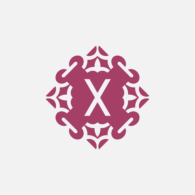 elegante letra inicial W ornamento abstracto cuadrado emblema logo