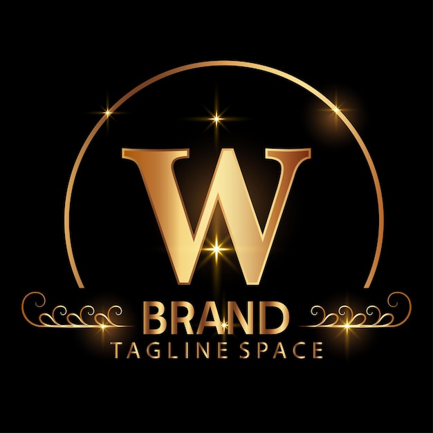 elegante letra inicial W con vector de logotipo de corona Ilustración de Vector de logotipo de letras creativas