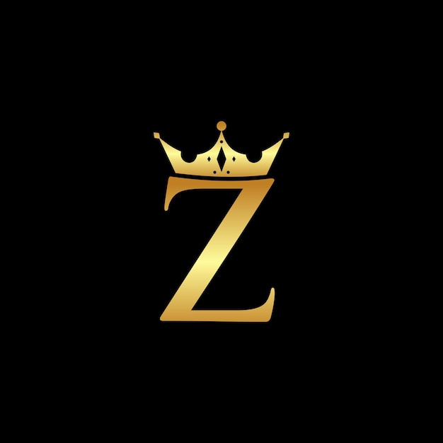 elegante letra inicial Z con vector de logotipo de corona Ilustración de Vector de logotipo de letras creativas