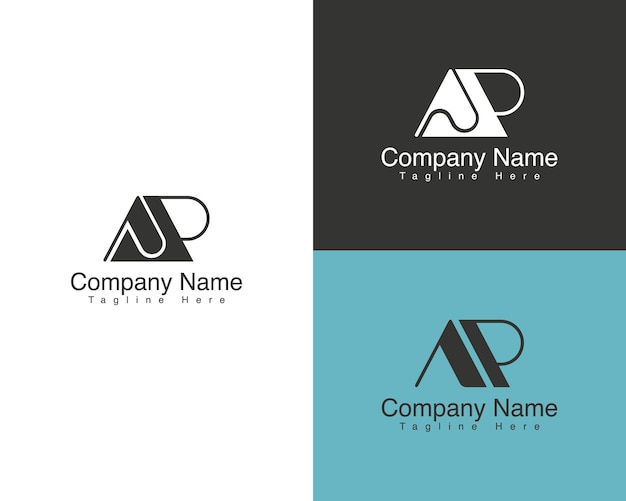 Elegante letra minimalista AP Logotipo atemporal y versátil diseño de identidad de marca