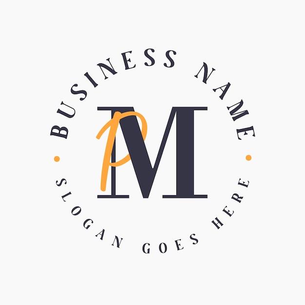 Elegante letra MP Iniciales Logotipo para marca corporativa Logotipo de letra MP para marcas de moda y belleza