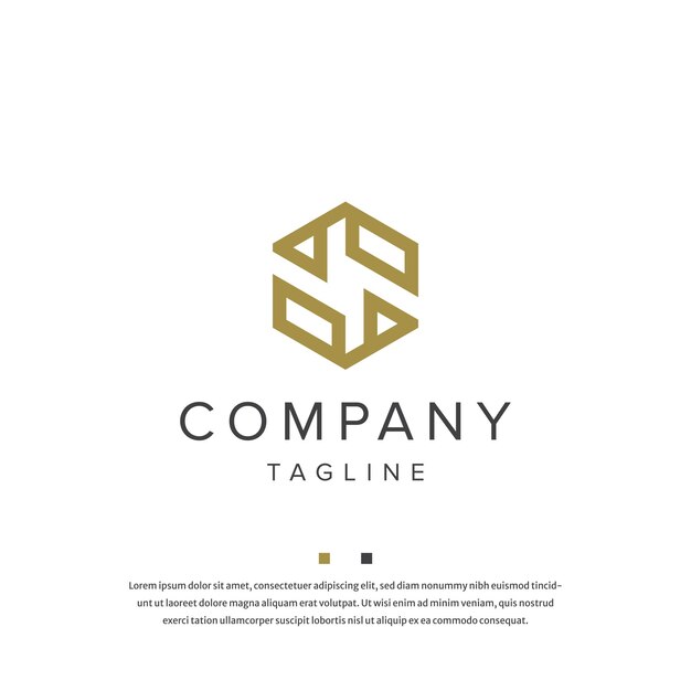 Elegante letra S hexágono icono diseño plantilla vector plano