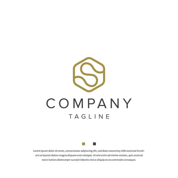 Elegante letra S hexágono icono diseño plantilla vector plano