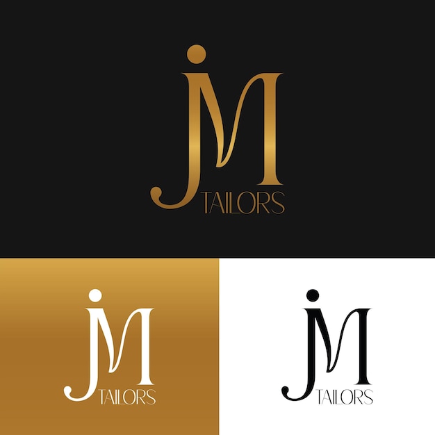 Elegante letra simple inicial JM Logo MJ Template de diseño de logotipo de JM