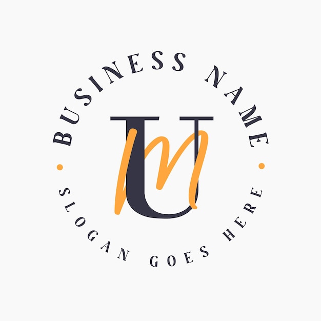 Elegante letra UM Iniciales Logotipo para marca corporativa UM Letral Logotipo para marcas de moda y belleza