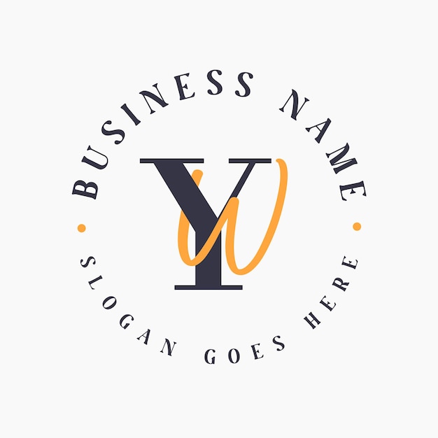 Elegante letra YW Iniciales Logotipo para marca corporativa Logotipo de marca YW para marcas de moda y belleza