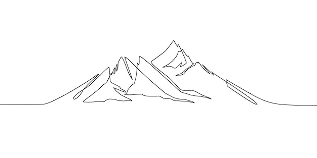 Elegante línea de montaña de fondo de arte escénico diseño de paisaje en blanco y negro para impresiones de tela y