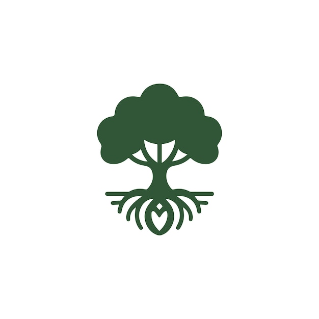El elegante logotipo del árbol que representa el crecimiento y la conciencia ambiental