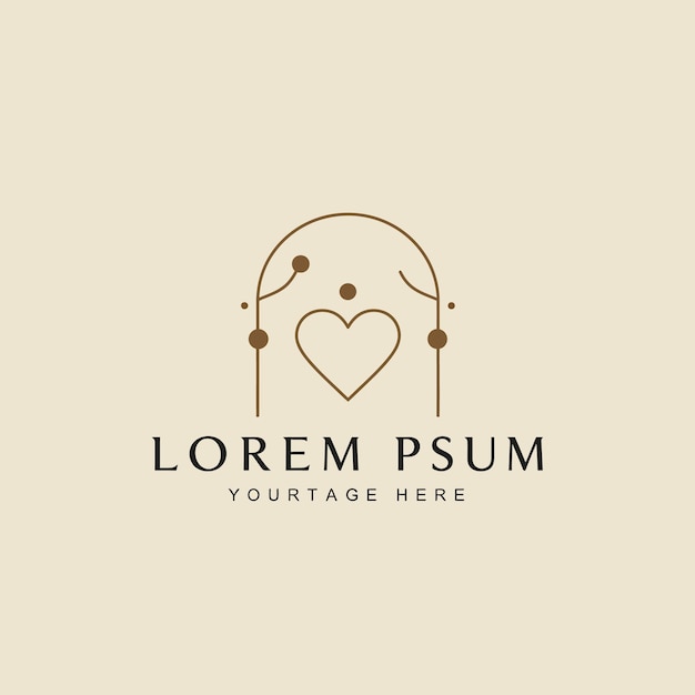 El elegante logotipo del arco del corazón