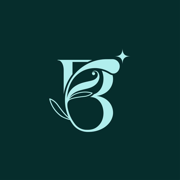 elegante logotipo de belleza floral logotipo real B