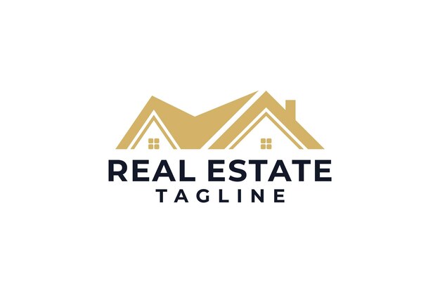 Elegante logotipo de bienes raíces para el hogar