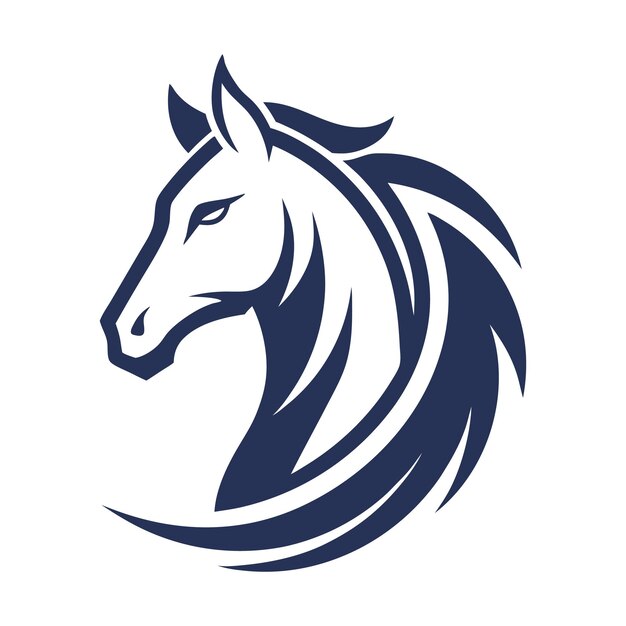 Elegante logotipo de cabeza de caballo Diseño elegante de silueta equina