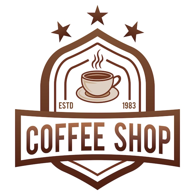 El elegante logotipo del café con la taza de café humeante