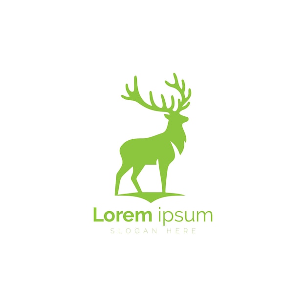 Elegante logotipo de ciervo verde para un diseño de identidad de marca moderno