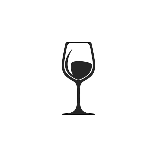 Elegante logotipo de copa de vino en blanco y negro Bueno para los negocios