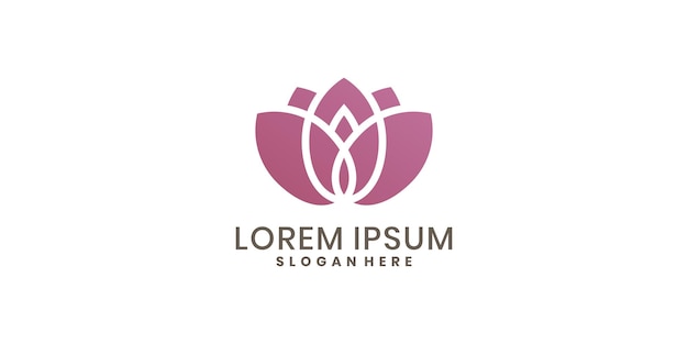 El elegante logotipo de la flor de loto con un diseño moderno