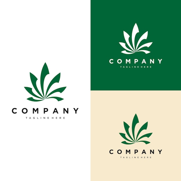 El elegante logotipo de la hoja de marihuana