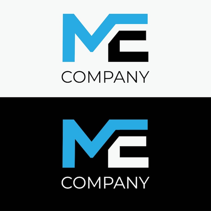 Vector el elegante logotipo de la letra me