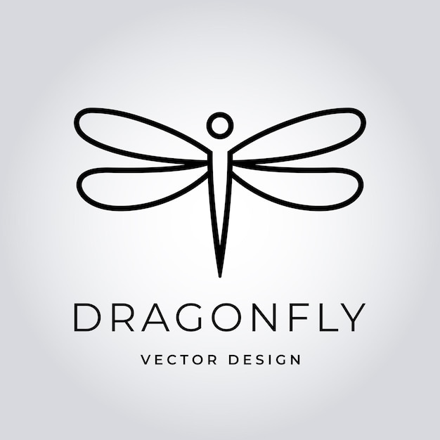 Elegante logotipo de libélula negra Diseño vectorial minimalista para boutiques de naturaleza Granjas orgánicas y eti