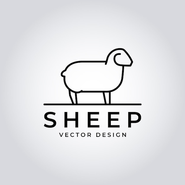 El elegante logotipo de la oveja en Vector Minimal Black Design para las marcas de lana tejida a mano Organic Lifestyle Com