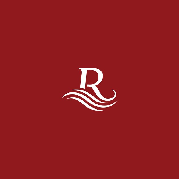 Elegante logotipo R con ondas Diseño creativo y moderno