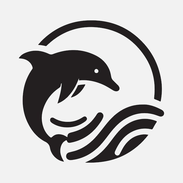 El elegante logotipo de silueta de delfín que simboliza la gracia y la libertad