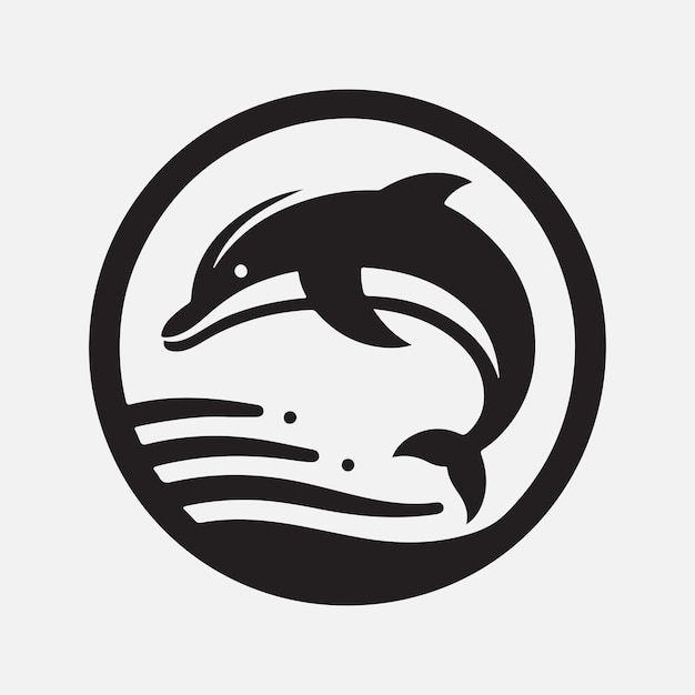 El elegante logotipo de silueta de delfín que simboliza la gracia y la libertad