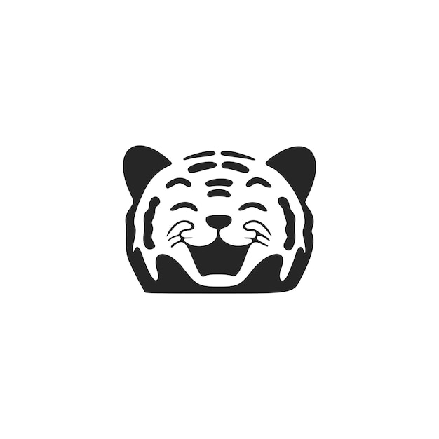 Elegante logotipo de tigre lindo en blanco y negro Bueno para marcas