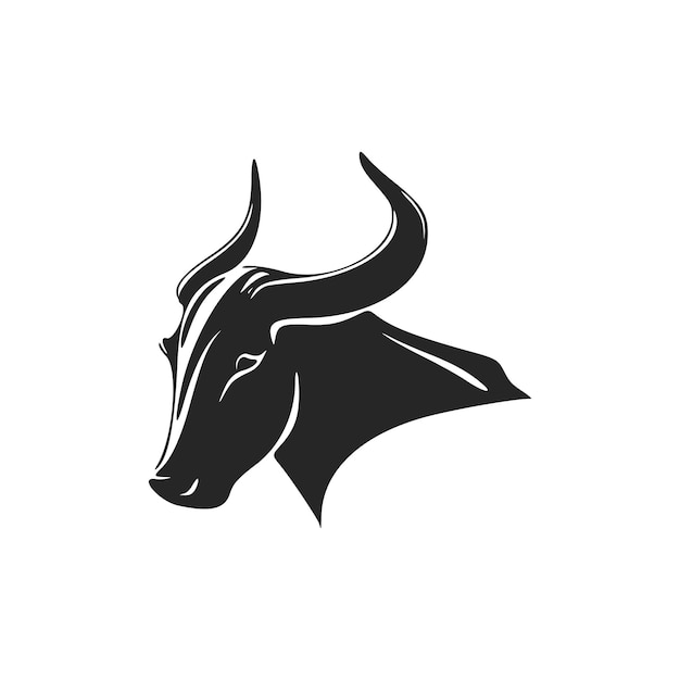 Elegante logotipo de toro en blanco y negro Perfecto para una marca de moda o un producto de alta gama