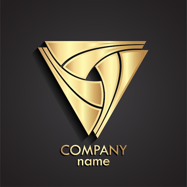 El elegante logotipo del triángulo dorado