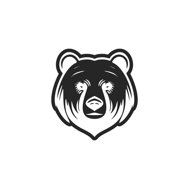 Un elegante logotipo de vector de oso blanco y negro