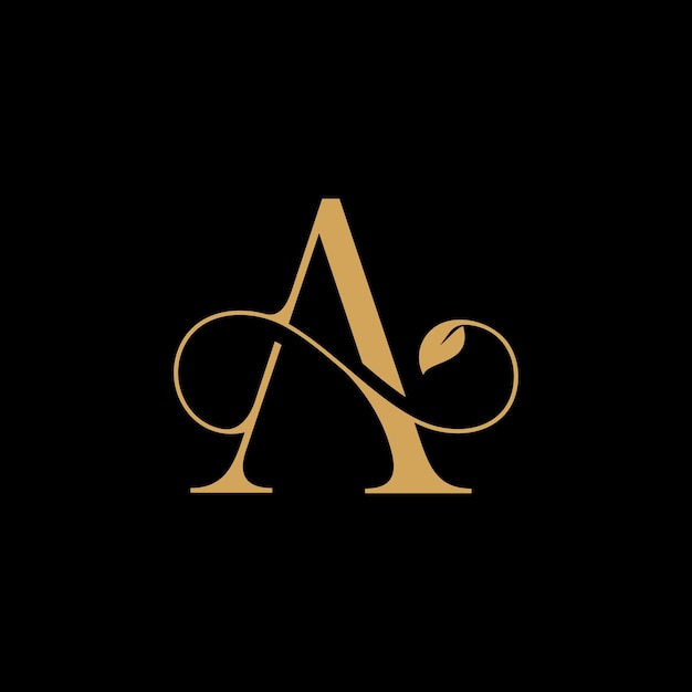Elegante logotipo vectorial de curva de línea Letra premium Diseño de logotipo de hoja lineal de lujo Monograma creativo