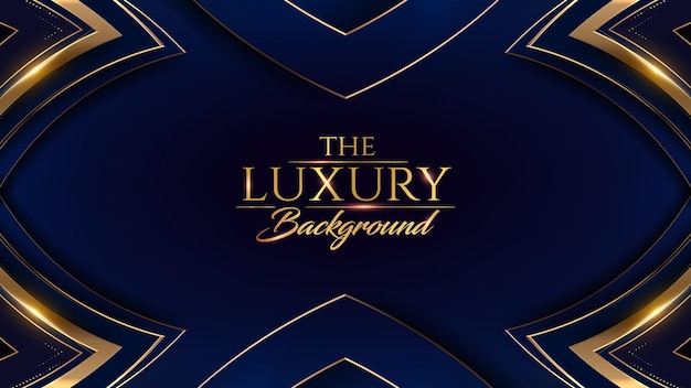 Elegante lujo de fondo azul y dorado