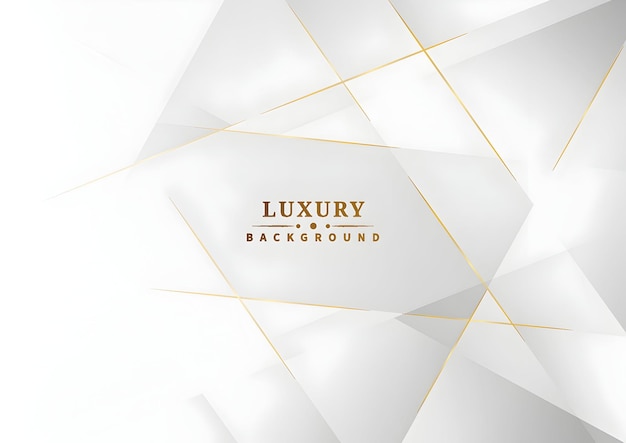 Elegante lujo de fondo geométrico blanco y dorado