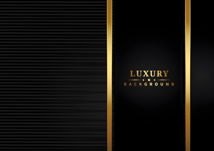 Vector elegante lujo de fondo negro y dorado