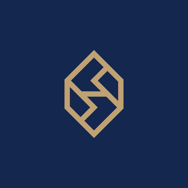 elegante y lujosa letra H logo de diamantes
