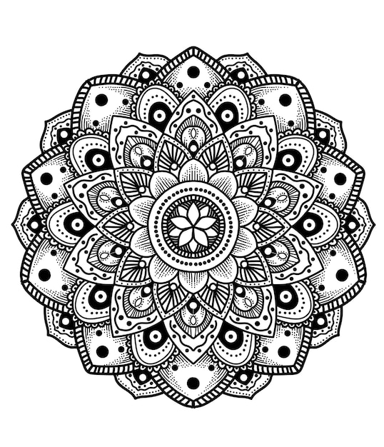 Elegante mandala sin color