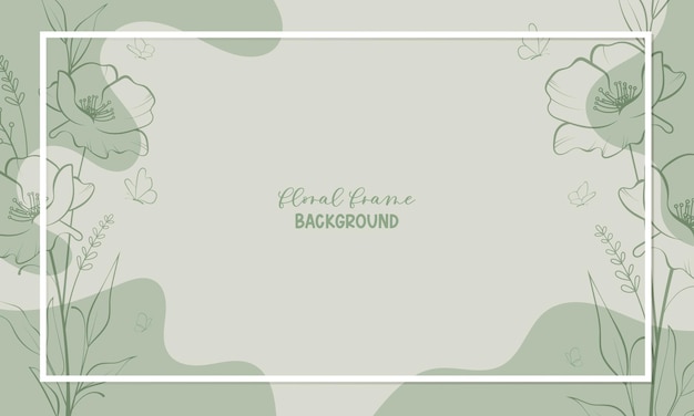 Elegante marco de borde floral dulce para el poster de la boda y el fondo de la pancarta