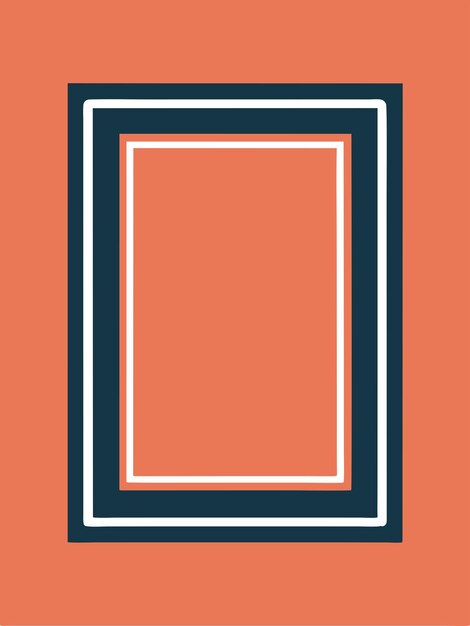 Elegante marco de borde naranja y marino