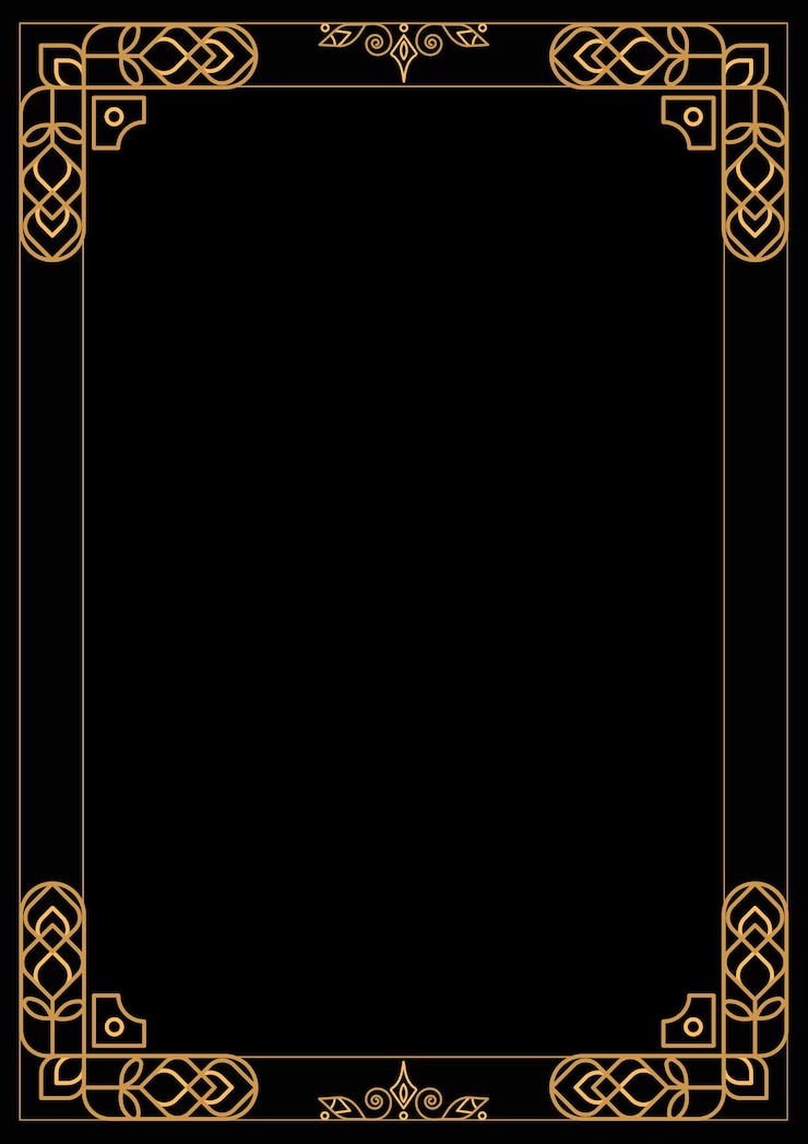 Elegante marco de certificado Art Deco con borde dorado