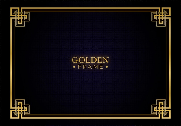 Elegante marco dorado con fondo de textura oscura
