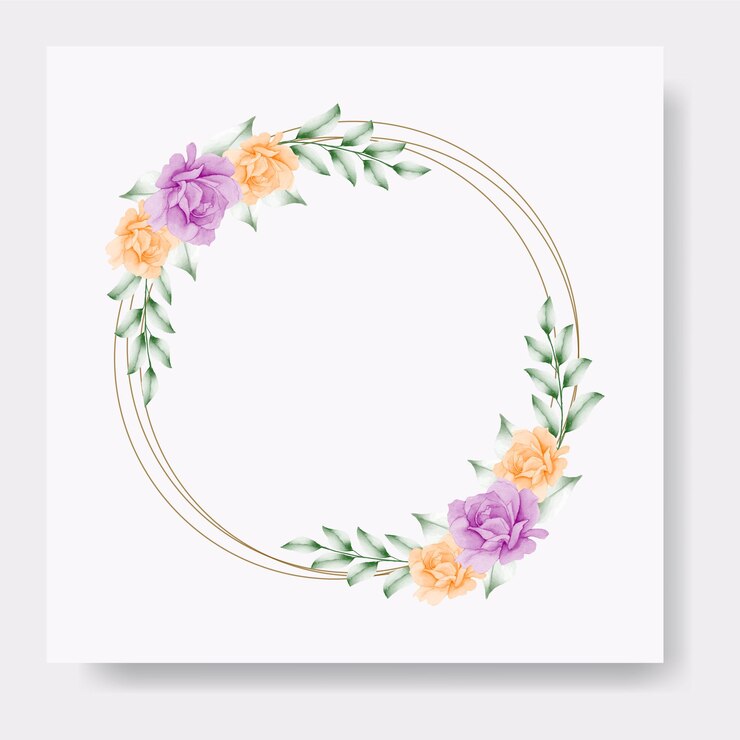 Vector elegante marco floral acuarela