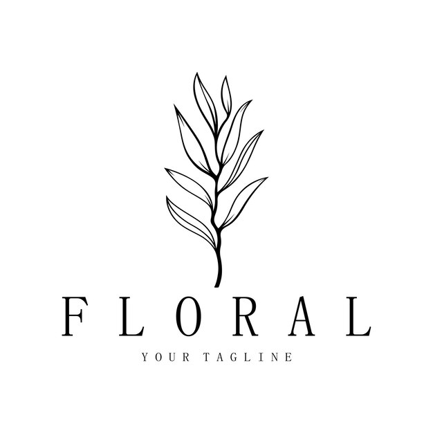 Elegante marco floral y foliar Botánico delicado para etiquetas spas corporativas e invitaciones de boda