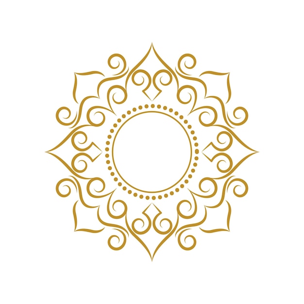 Elegante marco floral de oro vintage de lujo sobre fondo blanco