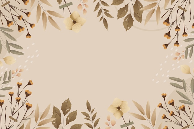 Elegante marco floral en tonos neutrales para invitaciones y tarjetas