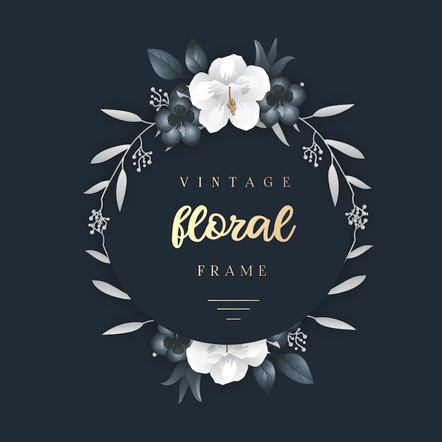 Vector elegante marco floral vintage