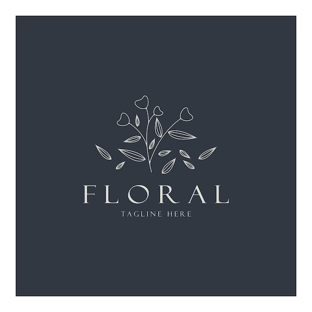 Elegante marco de hoja floral Delicada ilustración de vector botánico para etiquetas spas identidad corporativa